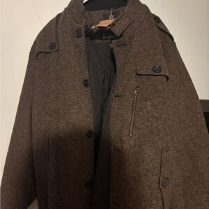 Men's Classic Brown Military Coat